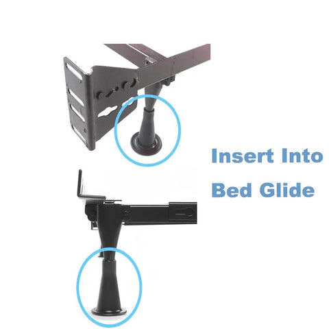 Reinforced Bed Frame Feet Set Of Six Plastic Replacement Feet To Stop Slipping And Protect Floors Easy Install For Beds With Seven Eighths Inch Top Insert And Two And Thirteen Sixteenths Inch Height Not Universal Fit shown installed