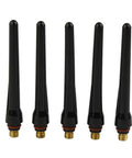 Premium 5 Pack Long Back Cup For TIG Torch WP-17 WP-18 WP-26 High Temp Resistant Ceramic Nozzle showing five black ceramic Nozzles.