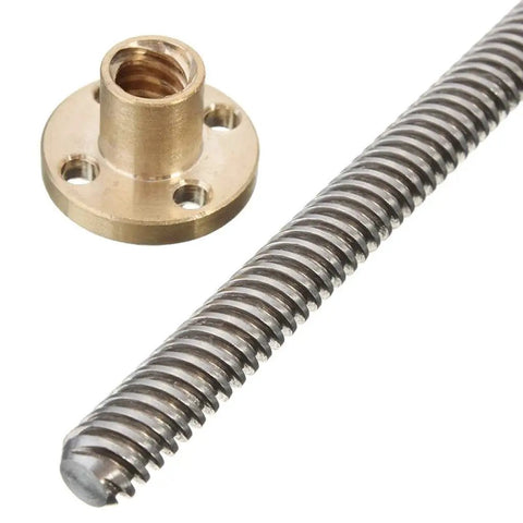 Rock Solid T20 Lead Screw With 4Mm Pitch And Trapezoidal Threads For Smooth Cnc 3D Printer Upgrades Built From Hella Durable 304 Stainless Steel Featuring An Included Brass Nut For Top Shelf 1000Mm Performance
