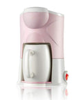 Zero Drama Premium Pink Mini Bean To Cup Coffee Maker Compact Portable Espresso Brewer with milk frother and cup.