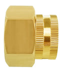 Two Pack Beefy Brass Swivel Pipe Fitting Three Quarters Inch GHT To One Inch NPT Double Female For Garden Hose Threads Rotating Joint Heavy Duty Brass Connector brass swivel adapter