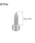 M4x14mm Stainless Steel Self Tapping Hex Socket Head Cap Screws 100 Pack 304 Grade Hex Drive Silver For Wood Metal Plastic