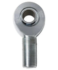 Close-up of Knockout Beefy Heim Joint Rod End Kit machined from heat-treated chromoly steel, showing shiny chrome sleeve and threaded end.