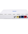 Mini UPS Battery Backup For WiFi Router And Modem Featuring A Robust 8800mAh Lithium Pack, showing ports and connections on a white device.