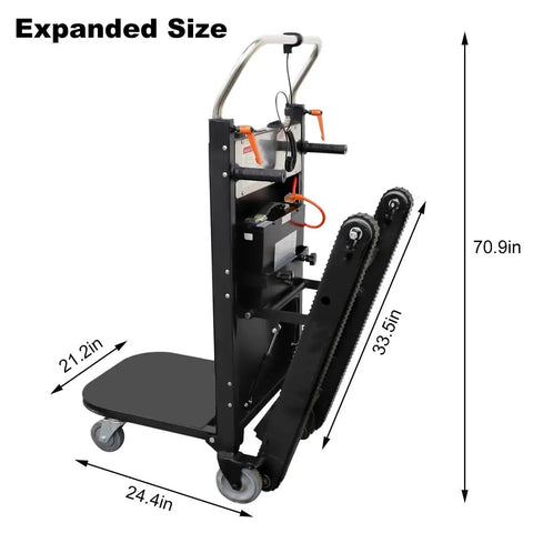 Brute Stair Climbing Hand Truck With Telescoping Handle, 661 Lb Heavy Duty Electric Dolly Cart, 800W Powered Stair Crawler dimensions