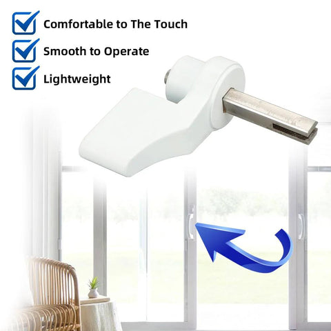 Sliding Door Thumb Turn Lock For Pella Interior Handles, Aluminum Alloy Construction, Lightweight Smooth Operation, White Version