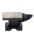 Round Iron Jewelry Anvil Set for Metalworking Tools With Smooth Hammering Surface, side view of gold-toned iron anvil