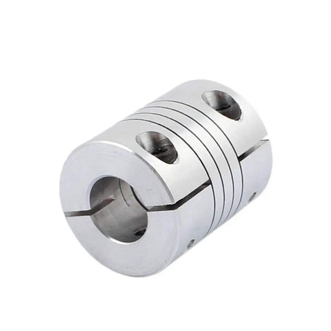 Aluminum Shaft Coupling 10mm to 12mm for Stepper Motors 30mm Length 25mm Diameter Set Screw Coupler displayed on white background