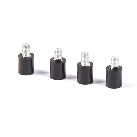 M3 Flight Controller AntiVibration Rubber Pillar Mount Kit 4 Piece Stud Bushing Set With Nuts, black mounts with silver studs
