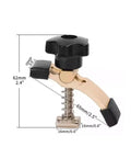 Two Piece CNC T Slot Hold Down Clamp Kit With Adjustable Pivot And Height, showing aluminum alloy clamp with dimensions