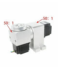 Heavy Duty Cnc Rotary Axis Gear Reducer With Solid 50 To 1 Reduction Ratio Smooth A B Axis Mount crafted from rugged aluminum alloy.
