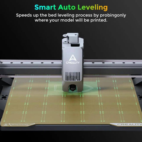Dope Multicolor 3D Printer With CFS And AI Camera featuring smart auto leveling for accurate 600mm/s printing, 10.24-inch build volume.