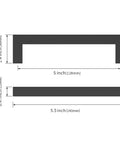 Diagram showing dimensions of 5-inch matte black cabinet handle from 10 Pack Matte Black 5 Inch Cabinet Handles 128mm Stainless Steel Cupboard Drawer Pulls For Kitchen Cabinets Dresser Furniture Hardware With Durable Solid Construction And Easy Mounting.