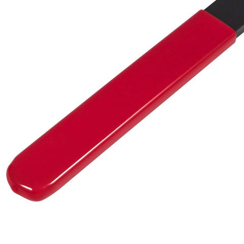 Camshaft pulley holding tool handle, red plastic with black shaft, angled side view