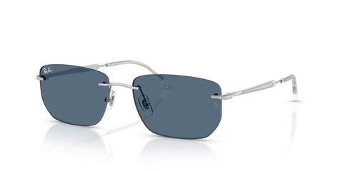 RB3768 Dope Sunglasses With Silver Frame And Dark Blue Lenses, Medium Fit, 129mm Hinge To Hinge, 56mm Lenses, Lightweight