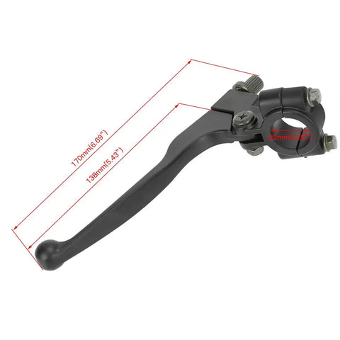 Beefy Left Mini Bike Brake Lever Clutch Handle For Predator 212cc 196cc Engines And Coleman CT200U EX BT200X side view dimensions