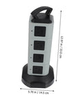 Heavy Duty Usb Power Strip With Secure Outlet Protectors Multi Port Smart Charger Fireproof Build For Phones Tablets Heavy Load Built Tough Quick Charge Hub showing three AC outlets and a sturdy base.