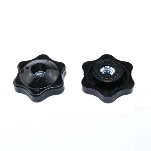 Heavy Duty T Track Knob Kit With Galvanized Screws Quarter Twenty Threads Three Inches Long Black Hex Nuts And Galvanized Flat Washers