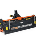 72 Inch 3 Point Rototiller Attachment For Category 1 Tractors, PTO Driven Cultivator With 540 RPM Gearbox, charcoal finish, rear view