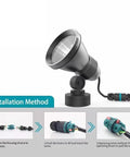 Installation of IP68 Waterproof 2 Way 3 Pin Junction Box Cable Connector For Outdoor Use 5-12mm Wire Range Screwless Quick Repair Power Extension