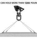 Heavy Duty 360 Degree Swivel Porch Swing Hanging Kit Built For 1200 Lb Capacity Stainless Steel Hanger Perfect For Hammocks Chairs And More Includes 2 Hangers Screws Bolts And Hooks For Quick Setup demonstrating load capacity