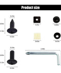 Product size diagram of Rustproof License Plate Screws Kit With Anti Theft And Anti Vibration Stainless Steel Self Tapping Fasteners