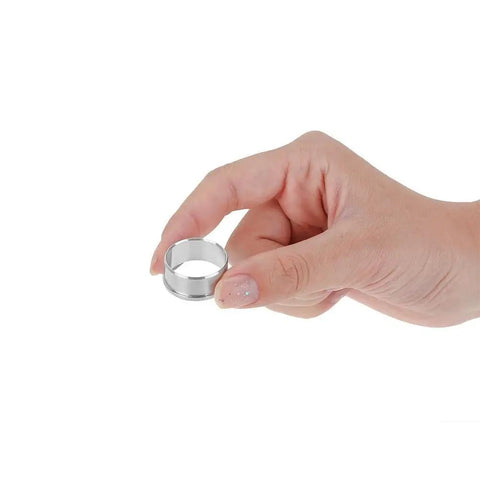 Hand holding Aluminum Bottom Bracket Adapter 22mm To 24mm GXP Reducer Bearing For Cranksets, rust resistant aluminum alloy