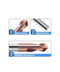 Carbide spot drill bit with copper coating and round silver handle; features nano coating and smooth chip removal