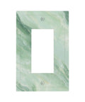 Clean Line Green Marble Abstract Outlet Cover 1 Gang Switch Plate Bathroom Bedroom Quick Flip Decor No Hassle Setup Sharp Style Easy Mount Included Hardware Sweet Upgrade 2 Pack.