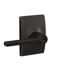 Latitude Lever Lock With Century Trim Keyed Entry In Aged Bronze, sturdy front door lockset with classic bronze finish