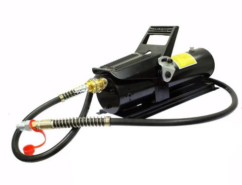 10,000 PSI 10 Ton Porta Power Hydraulic Air Foot Pump With Control Lift 170 PSI 5 Ft Hydraulic Hose 360 Degree Swivel Hose