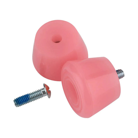 Two Pack Roller Skate Toe Stoppers Brake Plugs For Quad Skates Pink With Screws Included Durable PU Rubber For Fast Braking And Smooth Sliding