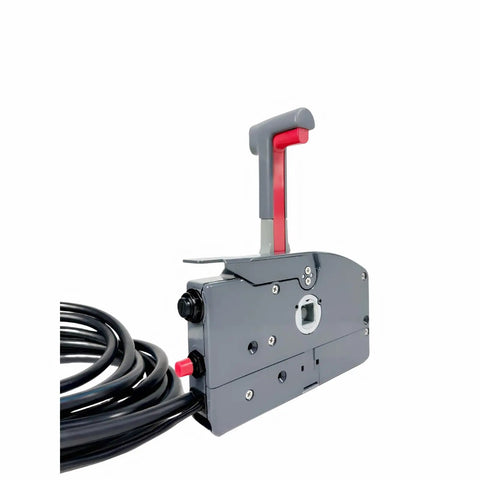 Outboard Remote 703-48205-16 Side Mount 10 Pin Push To Open Replacement Control Box with lever and cable