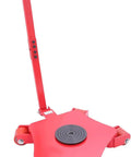Heavy Duty Machine Skates Built Like A Tank With Three Swivel PU Rollers For Rock Solid 360 Maneuvers Warehouse Moves That Flow Like Butter Seamless Transportation Up To 4409 Pounds Capacity Red with a T-handle and sturdy design.