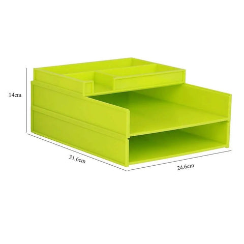 Must Have Three Layer Desk Organizer Set With Two File Trays And One Sundries Tray For Mail And Documents, Anti Static PS Material