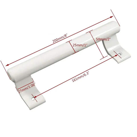 Built Tough 8 Inch Aluminum Alloy Sliding Door Handle Featuring Corrosion Resistant Surface And Comfortable Oval Grip For Bathroom Closet And Kitchen Cabinets with measurements.