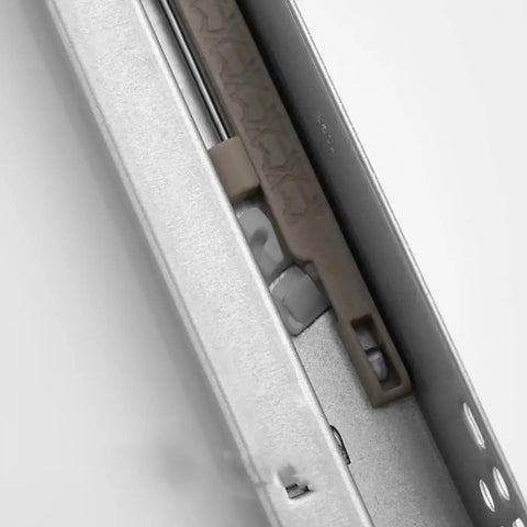 Close-up of Heavy Duty Undermount Drawer Slides With Silent Soft Close Mechanism And Full Extension Glide Galvanized Steel Build.