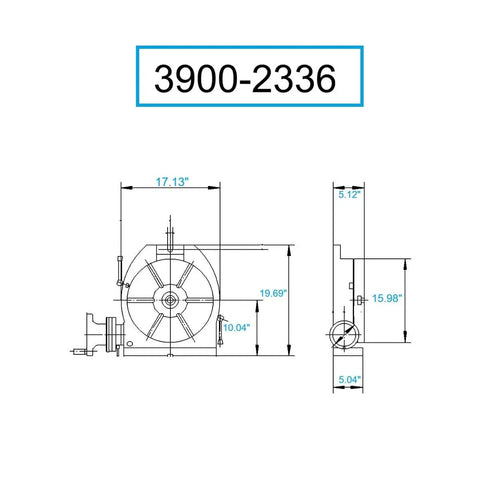 Badass 16 Inch Horizontal Vertical Rotary Table With Smooth Precision Worm Gear Drive And Rock Solid Construction For Accurate Milling Drilling And Killer Workshop Indexing dimensions diagram showing width and height