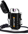 Windproof Dual Arc USB Rechargeable Flameless Plasma Lighter For Camping And Hiking featuring waterproof casing