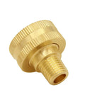 Brass Garden Hose Adapter 3/4 Inch GHT Female To 1/4 Inch NPT Male Swivel Connector, 2 Pack, side view