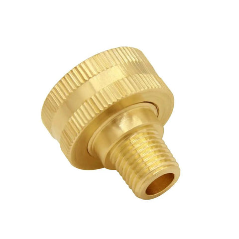 Brass Garden Hose Adapter 3/4 Inch GHT Female To 1/4 Inch NPT Male Swivel Connector, 2 Pack, side view