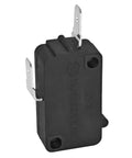 Heavy Duty Normally Closed Micro Switch With Pin Plunger And Quick Snap Actuator Pro Grade Two Pin 10A 20A 250V in black.