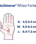 Hand size guide for Rhizo Forte Thumb Brace for Left Hand Gray Medium Pain Relief by Limiting Thumb Movement While Keeping Wrist and Fingers Free