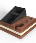4 In 1 Espresso Knock Box And Tamp Station For 58mm Tamper Distributor And Portafilter Natural High Density Wood With Four Anti Slip Pads