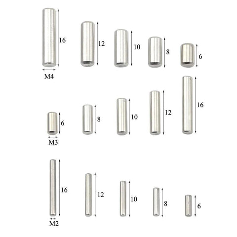 225 Piece Dowel Pin Set With 15 Kinds Of M2 M3 M4 304 Stainless Steel Round Straight Pins In A Storage Box Pro Grade Quality