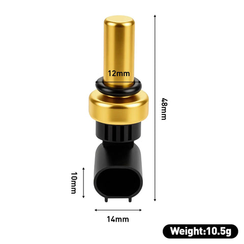 Straight Up Temperature Sender Sensor For Engine Coolant Temps On Chevy Malibu Sonic Cruze Trax Spark Trailblazer showing dimensions and weight.