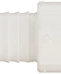 PVC Pipe Fitting Adapter Barbed End To Socket End Schedule 40 One And A Half Inch White Pro Grade, side view