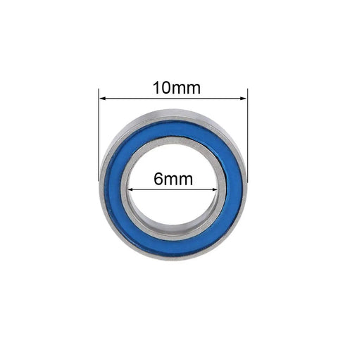 MR106 2RS Deep Groove Ball Bearing 6mm ID 10mm OD 3mm Thick Double Sealed Chrome Steel Low Noise Z2 10 Pack for DIYers and Gearheads Smooth Spin Under Heavy Loads in Small Machinery, 6x10x3mm sealed bearing