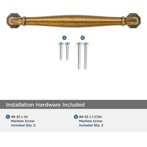 10 Pack Antique Brass Cabinet Pulls 3 Inch Center To Center Vintage Solid Hardware with installation screws included