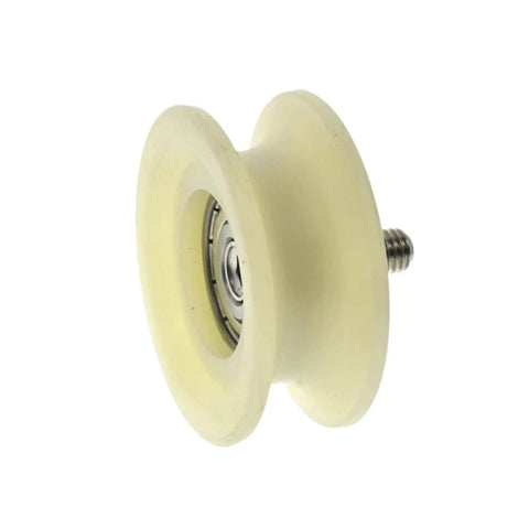 Heavy Duty U Groove V Groove Nylon Caster Wheel With Steel Bearing Built Tough Rolling Smooth For Sliding Gates Industrial Trolleys And Machinery Tracks Single Unit No Hardware Included side view with bearing visible